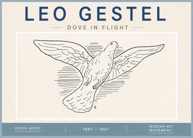 Leo Gestel Dove in Flight No4 - Póster