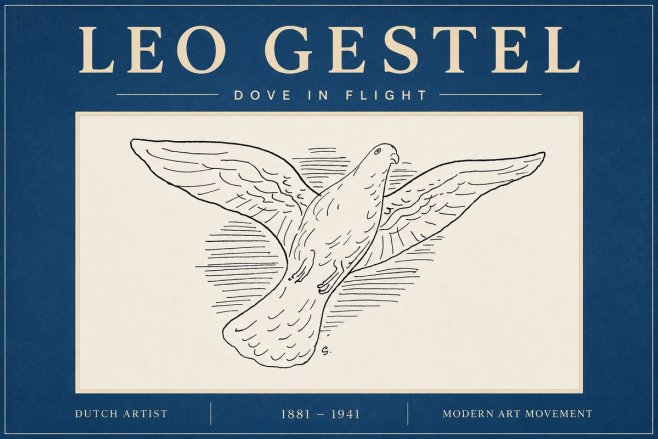 Leo Gestel Dove in Flight No6 - Póster