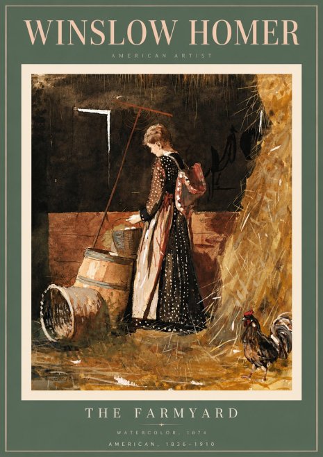Winslow Homer The Farmyard No6 - Póster