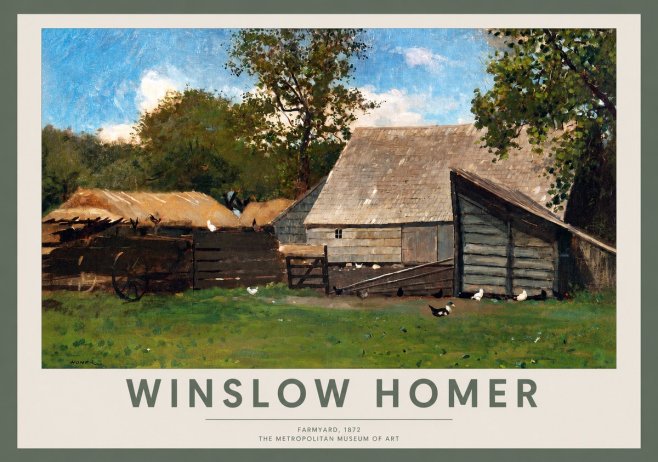 Winslow Homer Farmyard, 1872 No2 - Póster