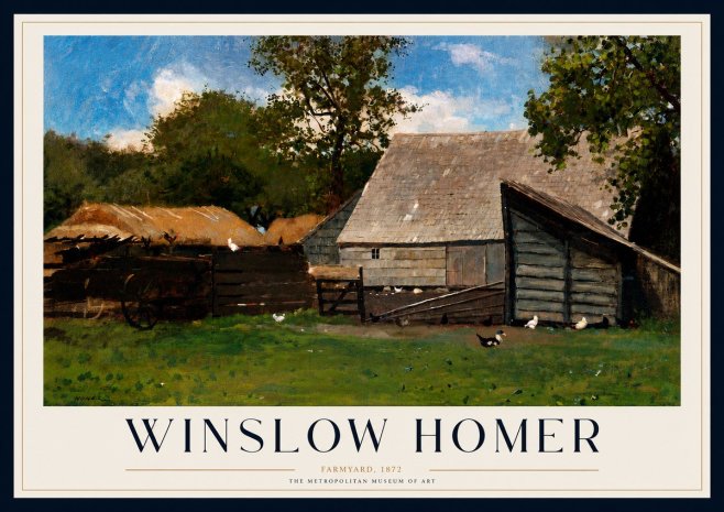 Winslow Homer Farmyard, 1872 No3 - Póster