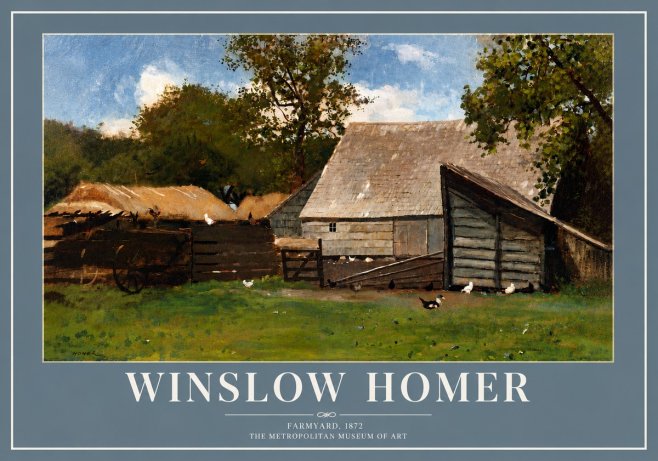 Winslow Homer Farmyard, 1872 No5 - Póster