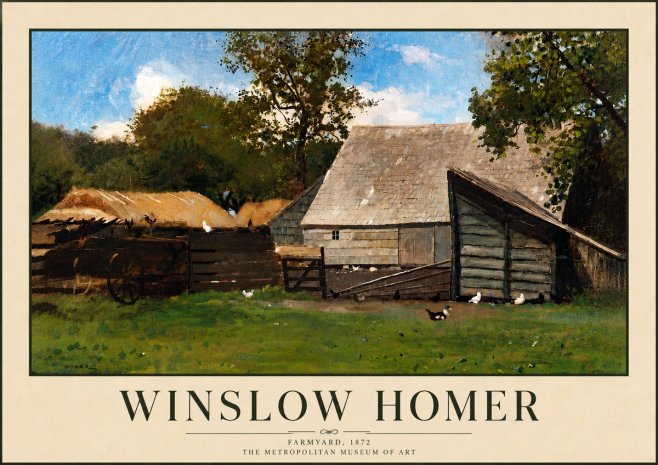 Winslow Homer Farmyard, 1872 No6 - Póster