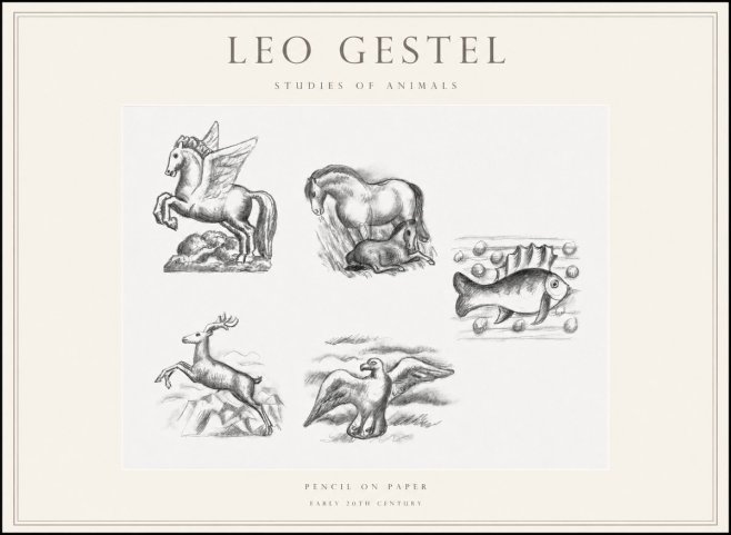 Leo Gestel Studies of Animals No1 - Póster
