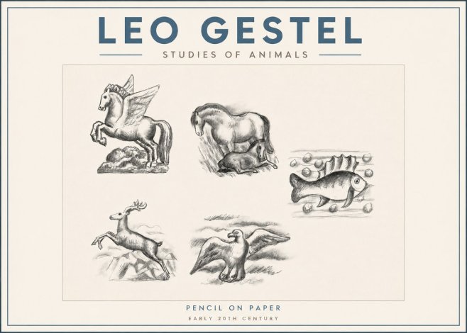 Leo Gestel Studies of Animals No2 - Póster