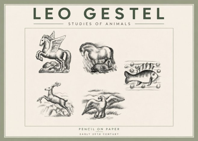 Leo Gestel Studies of Animals No3 - Póster