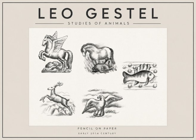 Leo Gestel Studies of Animals No4 - Póster