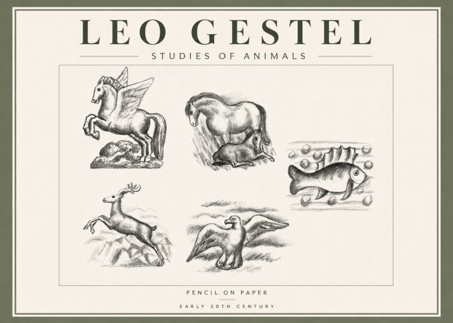 Leo Gestel Studies of Animals No5 - Póster