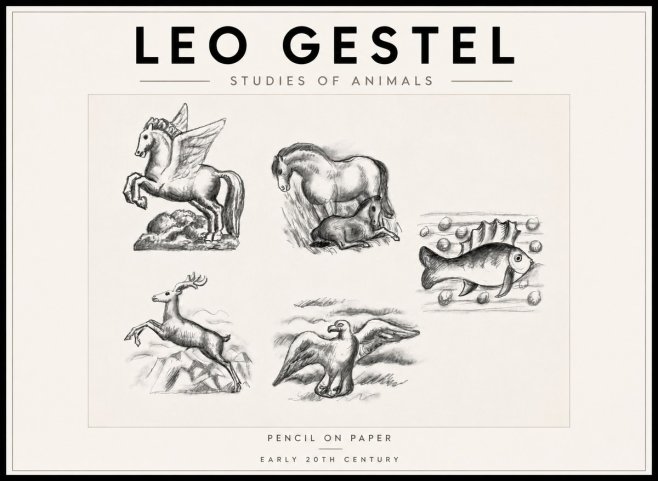 Leo Gestel Studies of Animals No6 - Póster