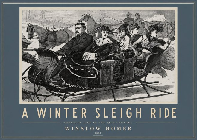Winslow Homer A Winter Sleigh Ride - American Life in the 19Th Century No3 - Póster