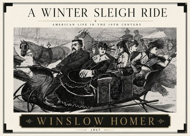 Winslow Homer A Winter Sleigh Ride - American Life in the 19Th Century No5 - Póster