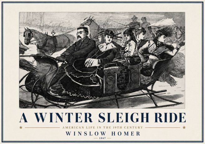 Winslow Homer A Winter Sleigh Ride - American Life in the 19Th Century No6 - Póster