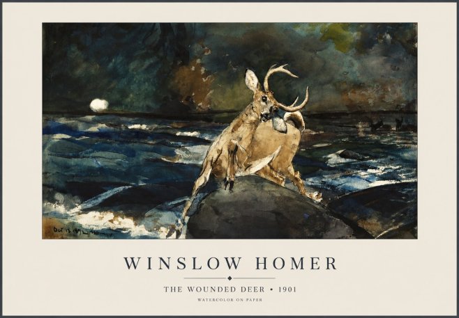 Winslow Homer The Wounded Deer No1 - Póster