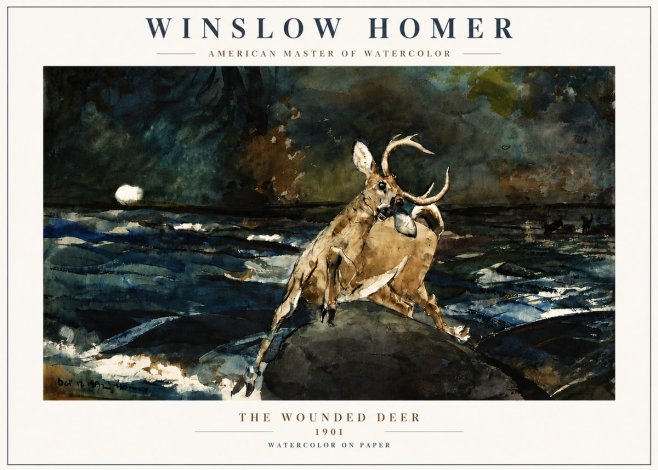 Winslow Homer The Wounded Deer No4 - Póster