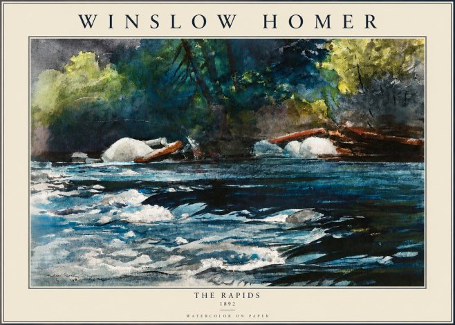 Winslow Homer The Rapids No3 - Póster
