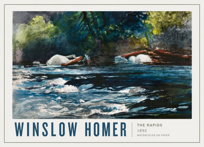 Winslow Homer The Rapids No4 - Póster