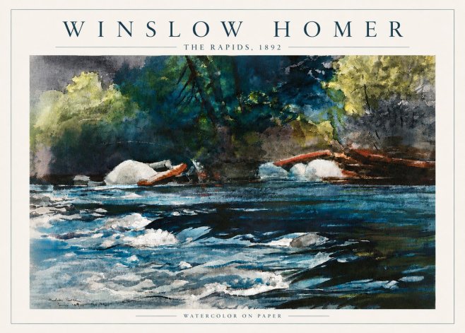 Winslow Homer The Rapids No6 - Póster