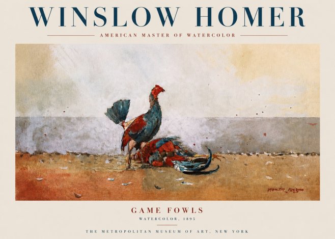 Winslow Homer Game Fowls No4 - Póster