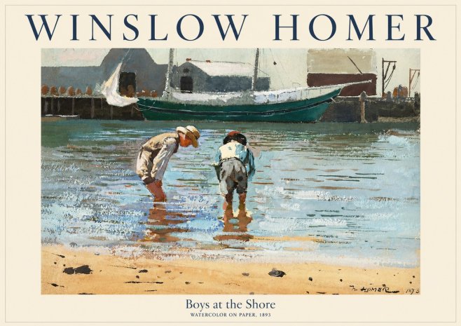 Winslow Homer Boys at the Shore No1 - Póster