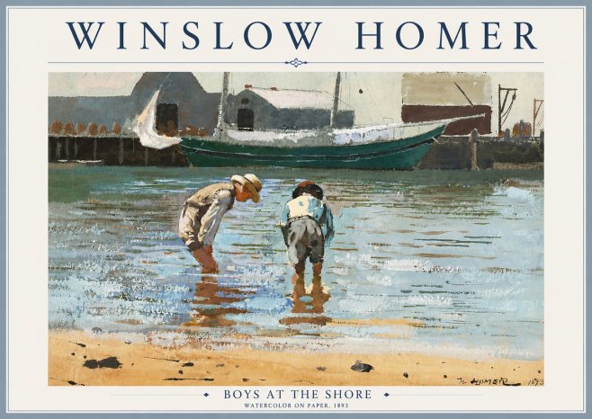Winslow Homer Boys at the Shore No4 - Póster