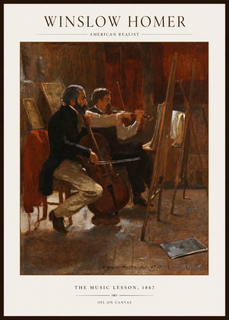 Winslow Homer The Music Lesson, 1867 No1 - Póster