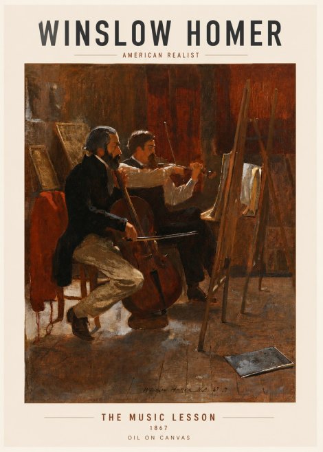 Winslow Homer The Music Lesson, 1867 No3 - Póster