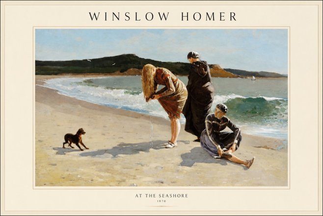 Winslow Homer At the Seashore No1 - Póster
