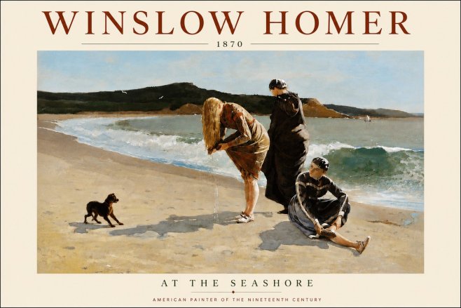 Winslow Homer At the Seashore No6 - Póster