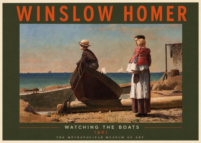 Winslow Homer Watching the Boats, 1881 No3 - Póster