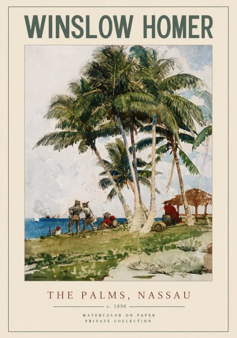 Winslow Homer The Palms, Nassau No2 - Póster