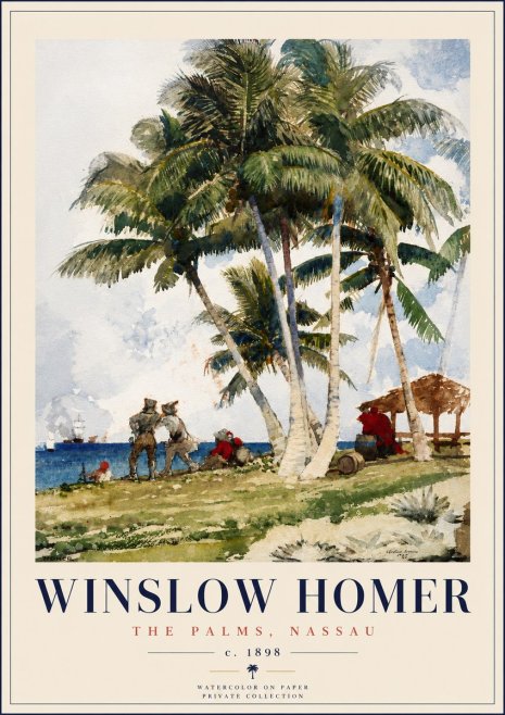 Winslow Homer The Palms, Nassau No4 - Póster