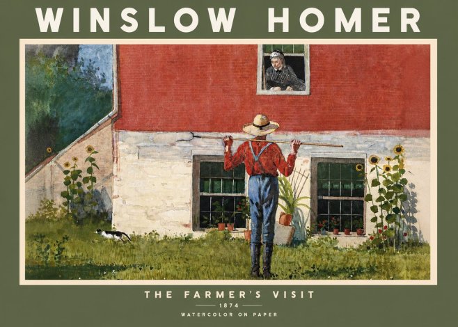 Winslow Homer Farmer with Hoe No3 - Póster