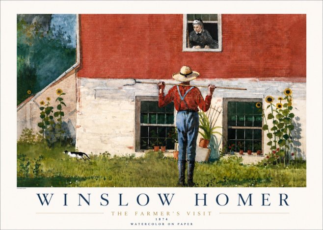 Winslow Homer Farmer with Hoe No4 - Póster