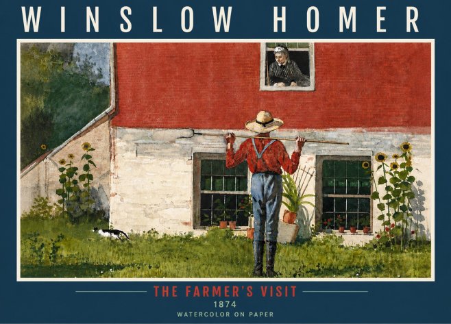 Winslow Homer Farmer with Hoe No6 - Póster