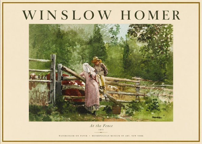 Winslow Homer At the Fence No2 - Póster