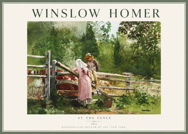 Winslow Homer At the Fence No3 - Póster
