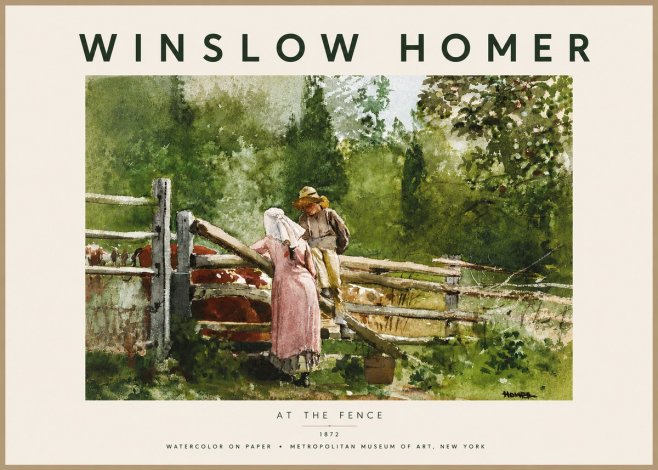 Winslow Homer At the Fence No5 - Póster