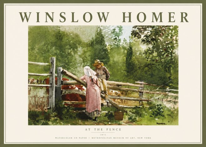Winslow Homer At the Fence No6 - Póster