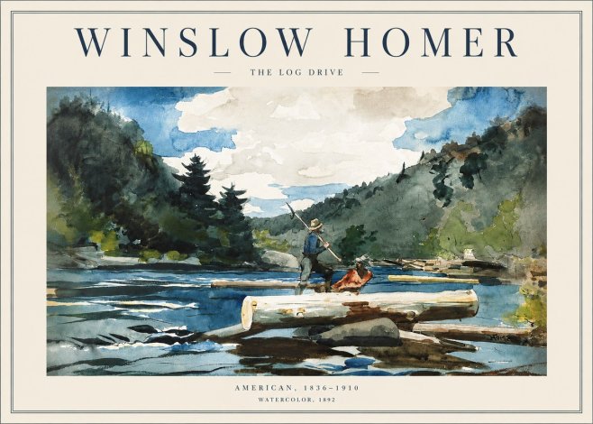 Winslow Homer The Log Drive No2 - Póster