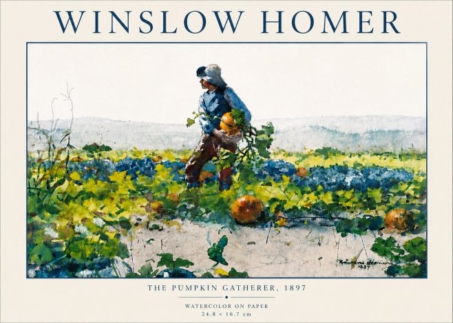 Winslow Homer The Pumpkin Gatherer, 1897 No5 - Póster