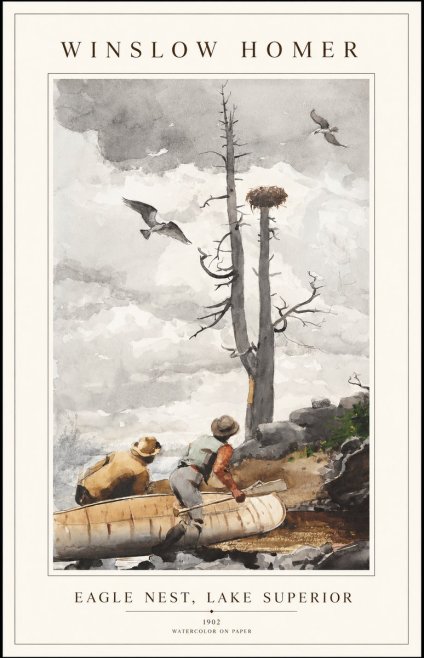 Winslow Homer Eagle Nest, Lake Superior No1 - Póster
