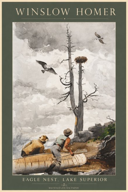 Winslow Homer Eagle Nest, Lake Superior No3 - Póster