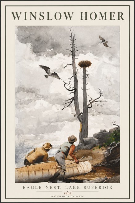 Winslow Homer Eagle Nest, Lake Superior No6 - Póster