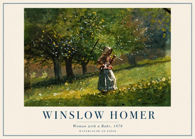 Winslow Homer Woman with a Rake, 1878 No3 - Póster