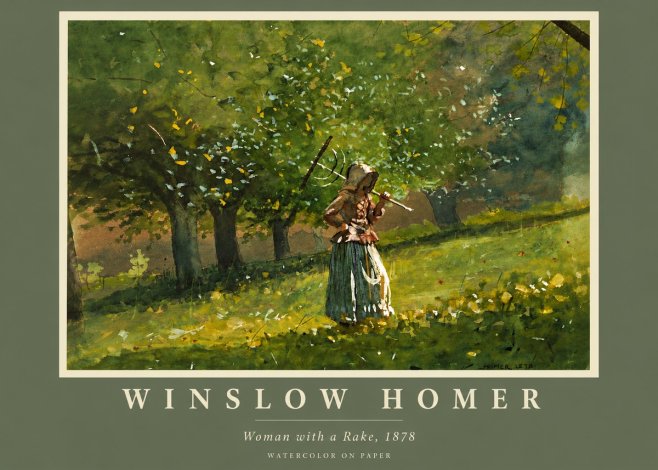 Winslow Homer Woman with a Rake, 1878 No5 - Póster