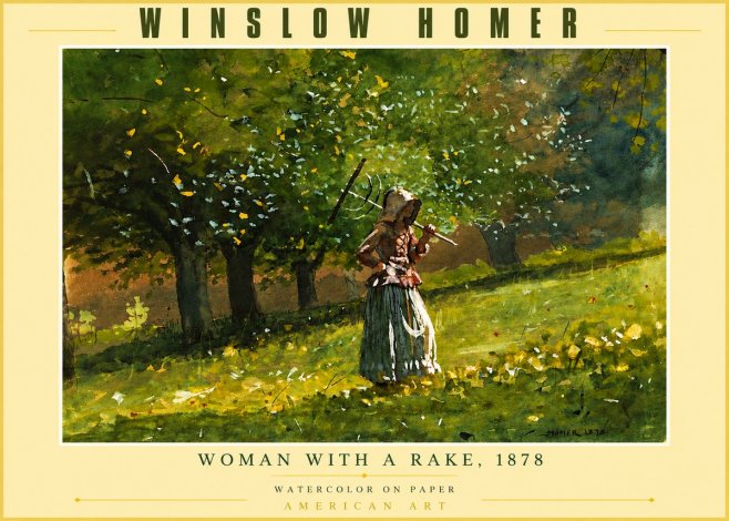 Winslow Homer Woman with a Rake, 1878 No6 - Póster