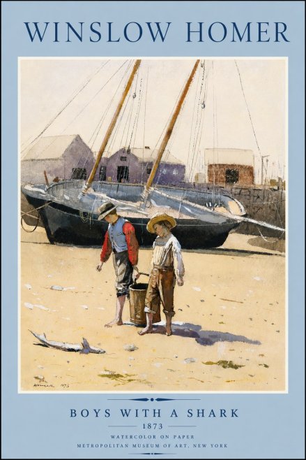 Winslow Homer Boys with a Shark No3 - Póster