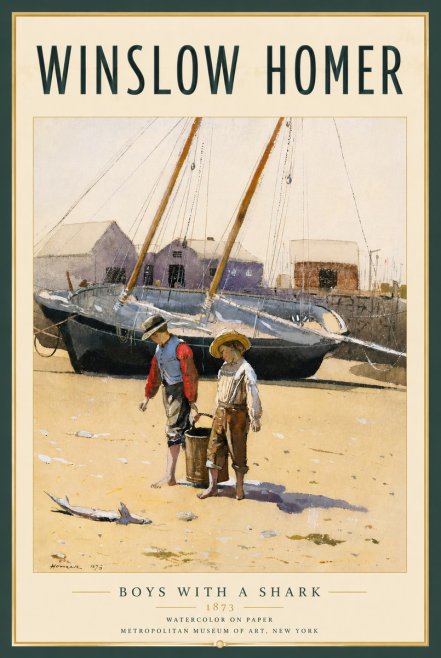 Winslow Homer Boys with a Shark No4 - Póster