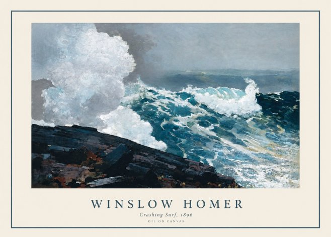 Winslow Homer Crashing Surf, 1896 No1 - Póster