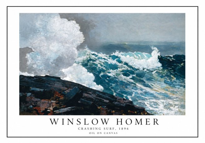 Winslow Homer Crashing Surf, 1896 No3 - Póster